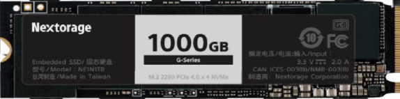 Nextorage公司推出PCIe4.0 M.2 2280电竞游戏SSD-“G系列”