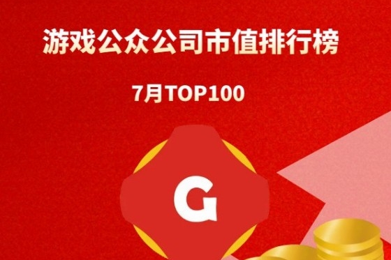 2023年7月中国游戏概念公司市值TOP100|游戏日报游戏公众公司市值排行榜