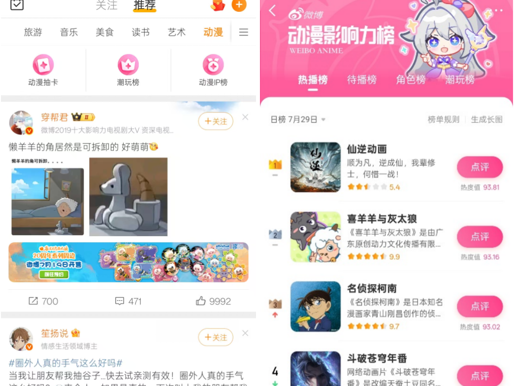 制片方宣发新参考！微博动漫影响力榜单上线，待播IP预约量实时可见