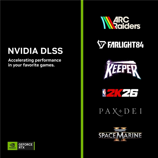 ARC Raiders、《天域安宁》(Pax Dei)和Keeper首发支持DLSS 4，全新GeForce Game Ready驱动推出