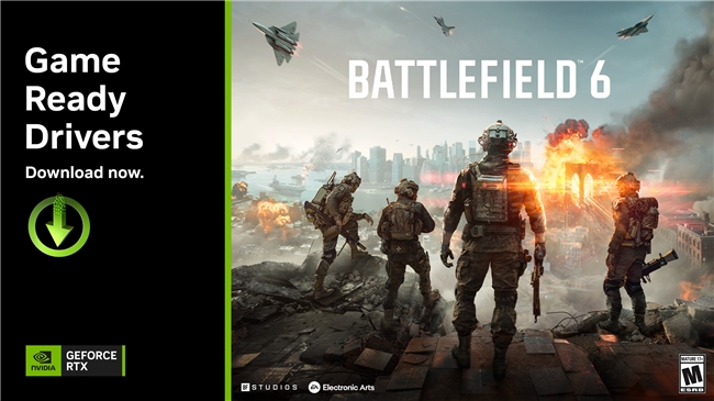 全新 GeForce Game Ready 驱动优化《战地风云 6》(Battlefield 6)及 PhysX 游戏