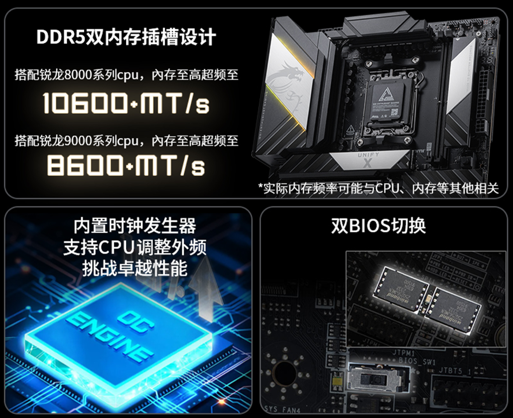 微星MEG X870E UNIFY-X MAX暗影主板预售：暗影归来，只为极致超频而生