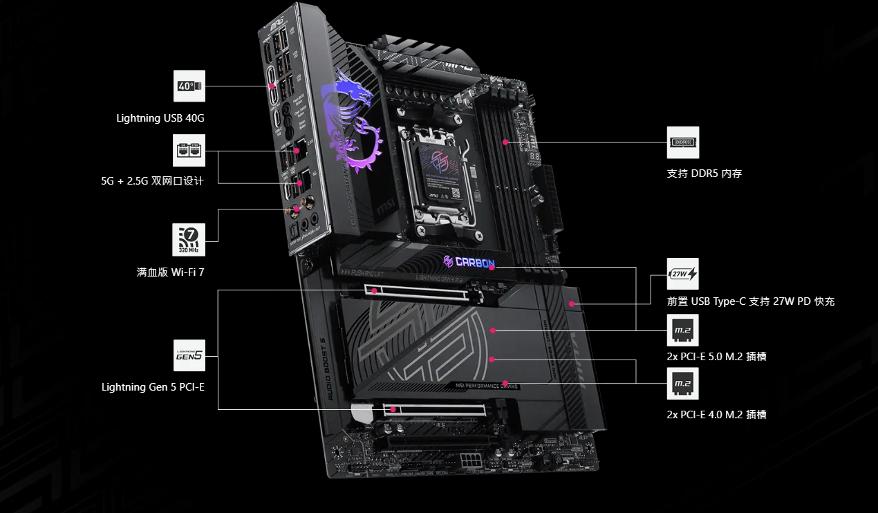 告别装机“扎手”烦恼，微星MPG X870E CARBON MAX WIFI暗黑主板开售